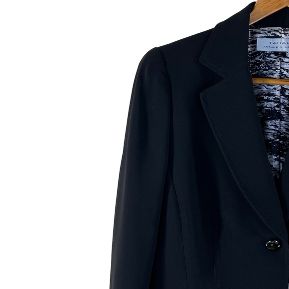 Tahari Arthur S. Levine Black Blazer w/Shiny Black Metal Buttons & Studs Size 6 - Picture 4 of 12